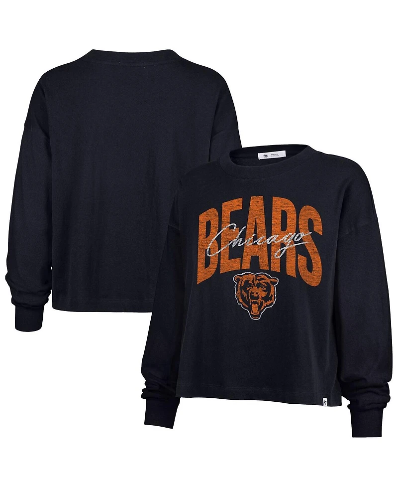 '47 Brand Women's Navy Chicago Bears Muse Sydney Long Sleeve T-Shirt