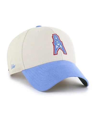 '47 Brand Men's Cream/Light Blue Houston Oilers Gridiron Classics Fairfield Mvp Throwback Adjustable Hat