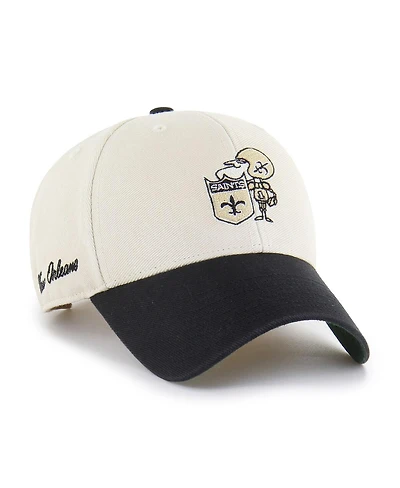 '47 Brand Men's Cream/Black New Orleans Saints Fairfield Mvp Throwback Adjustable Hat