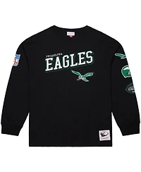 Mitchell & Ness Men's Black Philadelphia Eagles Training Camp Vintage Logos Long Sleeve T-Shirt