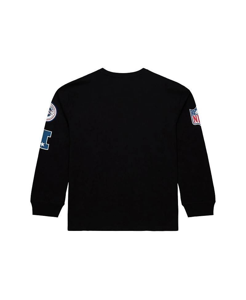 Mitchell & Ness Men's Black Chicago Bears Training Camp Vintage Logos Long Sleeve T-Shirt