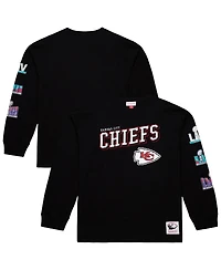 Mitchell & Ness Men's Black Kansas City Chiefs Training Camp Vintage Logos Long Sleeve T-Shirt