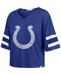 '47 Brand Women's Royal Indianapolis Colts Premier Scout Cropped V-Neck T-Shirt