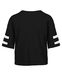47 Brand Women's Black Indiana Hoosiers Premier Scout Sleeve Stripe Relaxed Dolman T-Shirt