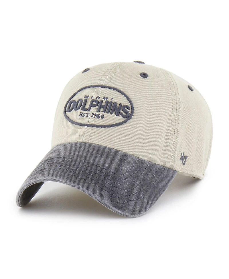 '47 Brand Men's Khaki Miami Dolphins Breaking Trail Clean Up Adjustable Hat
