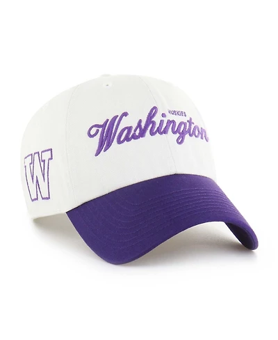 '47 Brand Men's White Washington Huskies Contemporary Basics Foundation Clean Up Adjustable Hat