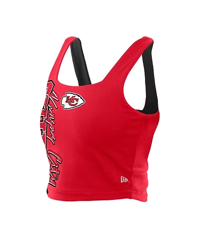 New Era Women's Red/Black Kansas City Chiefs Reversible Cropped Sport Classics Tank Top