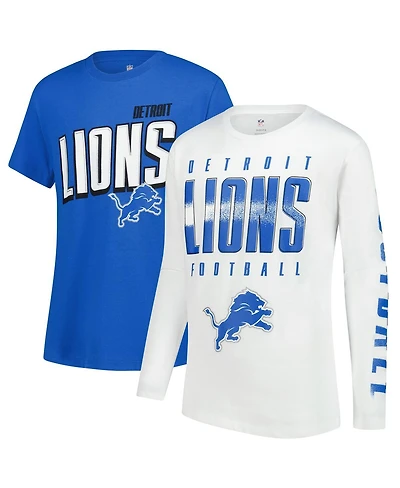 Outerstuff Big Boys and Girls 2-Piece Detroit Lions The Mix Combo T-Shirt Set