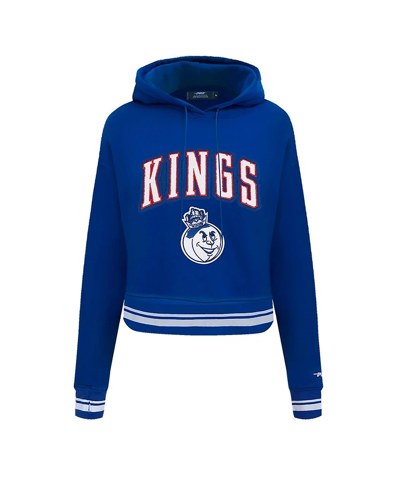Pro Standard Women's Blue Sacramento Kings 2024/25 City Edition Cropped Pullover Hoodie