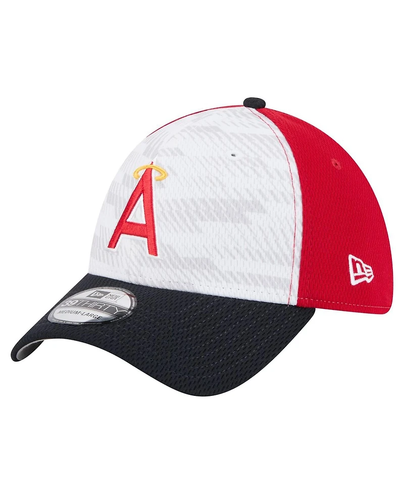New Era Men's Red/Navy Los Angeles Angels 2025 Mlb Clubhouse 39THIRTY Flex Hat
