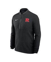 Nike Men's Black Rutgers Scarlet Knights Dri-fit Victory Quarter-Zip Pullover Hoodie