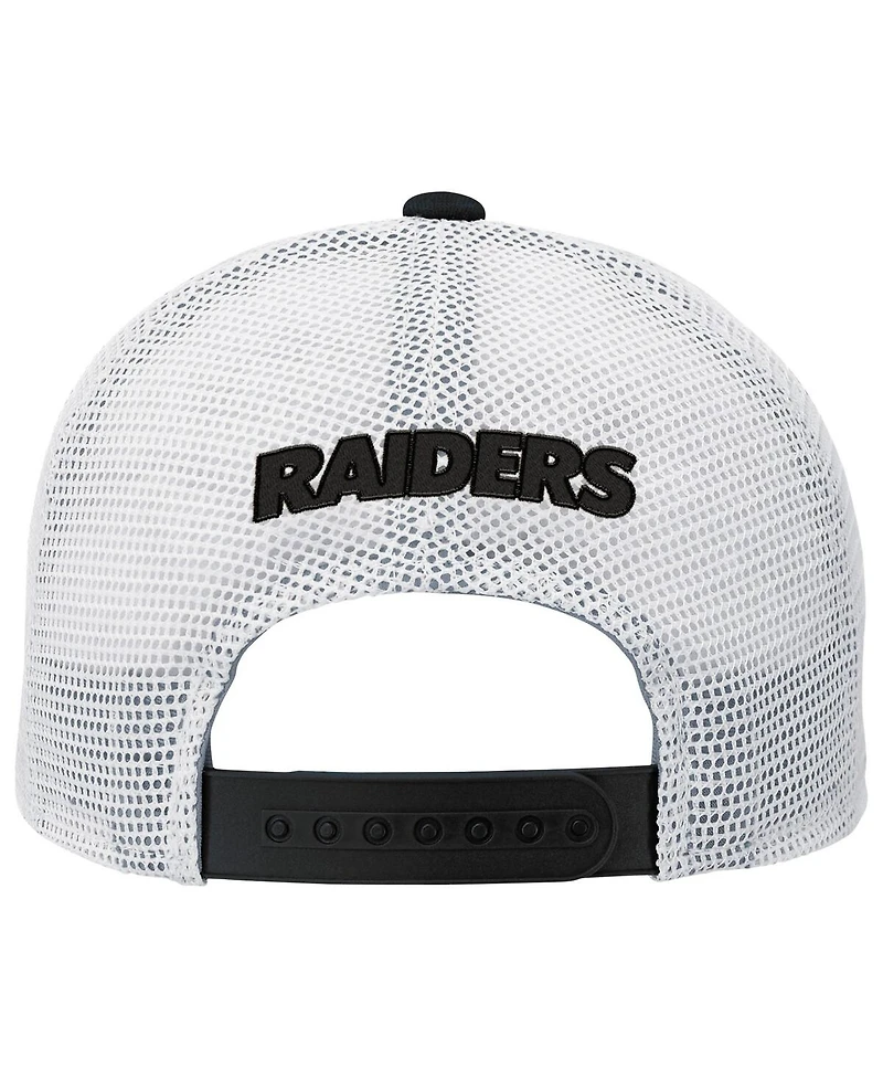 Outerstuff Big Boys and Girls Black Las Vegas Raiders Core Lockup Trucker Adjustable Hat