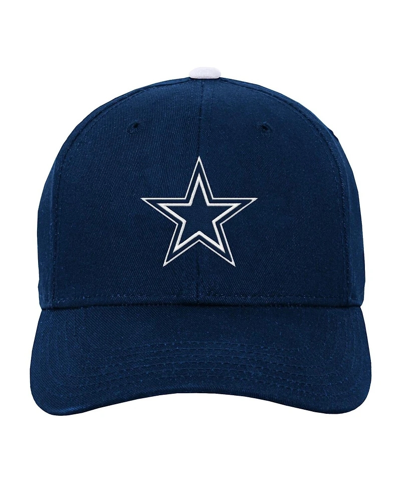 Outerstuff Big Boys and Girls Navy Dallas Cowboys Team Pre-Curved Adjustable Hat