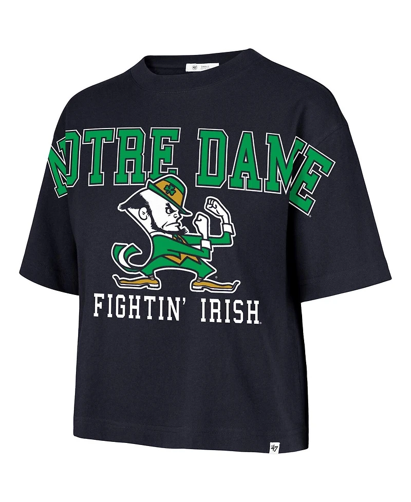47 Brand Women's Navy Notre Dame Fighting Irish Outreach City Relaxed Cropped T-Shirt