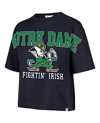 47 Brand Women's Navy Notre Dame Fighting Irish Outreach City Relaxed Cropped T-Shirt