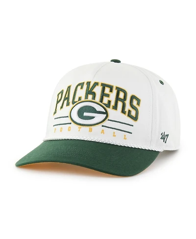 '47 Brand Men's White/Green Bay Packers Roscoe Two-Toned Hitch Adjustable Hat