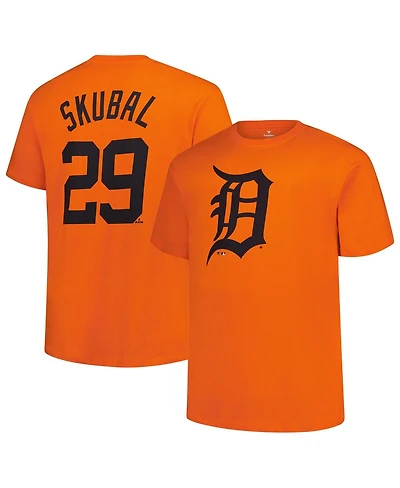 Fanatics Men's Tarik Skubal Orange Detroit Tigers Big Tall Name Number T-Shirt