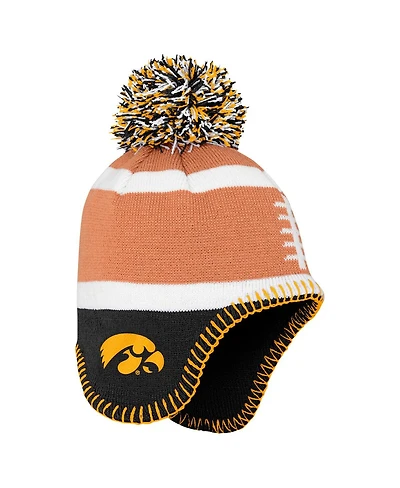 Fanatics Toddler Brown Iowa Hawkeyes Football Head with Pom Knit Hat