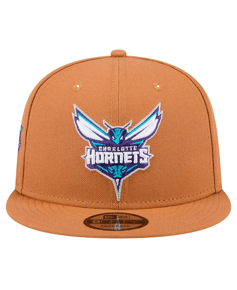 New Era Men's Tan Charlotte Hornets Color Pack 9FIFTY Snapback Hat