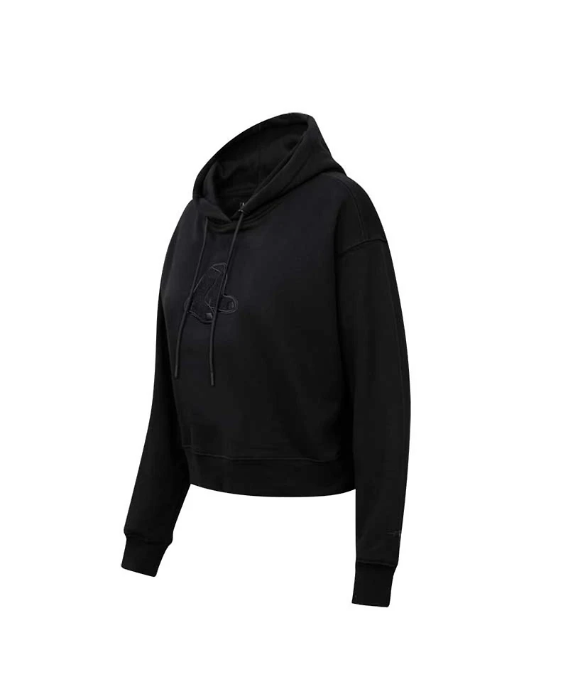 Pro Standard Women's Boston Red Sox Triple Black Cropped Pullover Hoodie