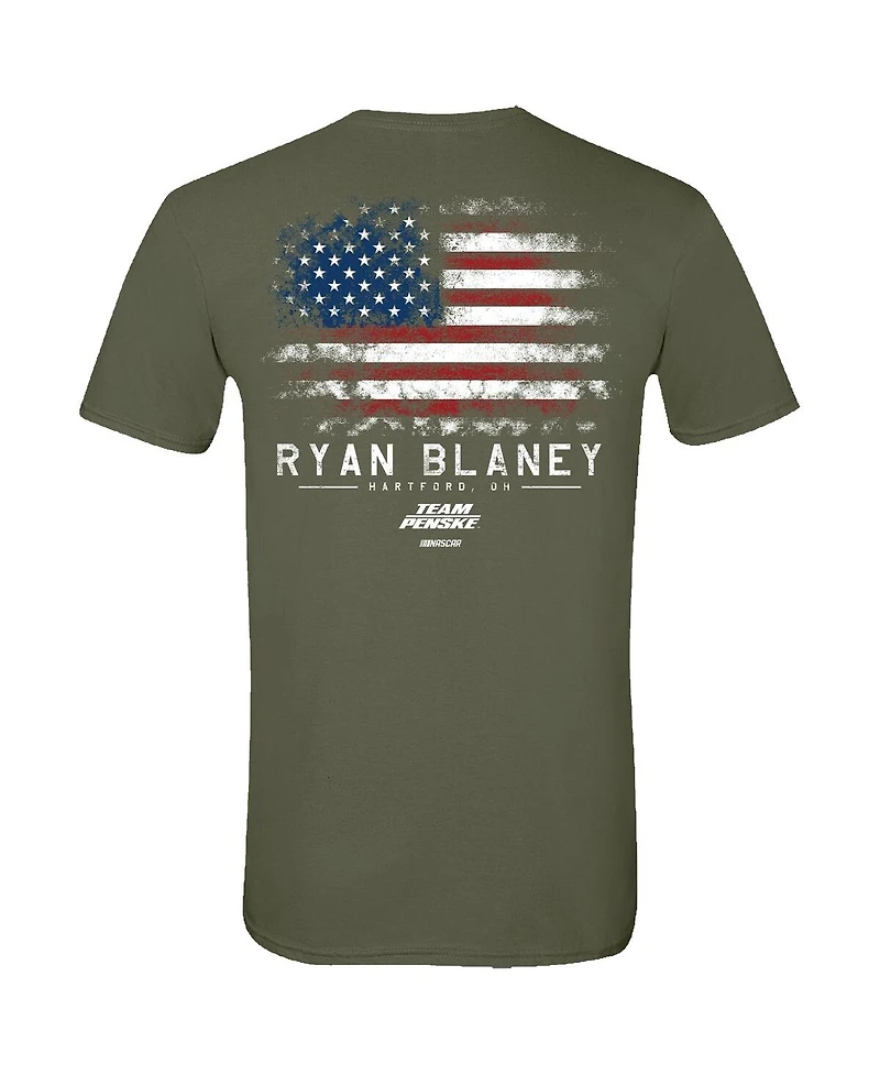 Team Penske Men's Green Ryan Blaney Flag T-Shirt