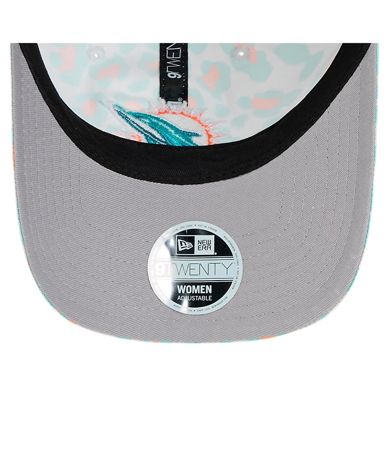 New Era Preschool White Miami Dolphins Active Leopard 9TWENTY Adjustable Hat