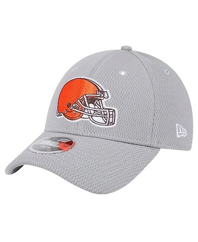 New Era Big Boys and Girls Gray Cleveland Browns Main 9FORTY Adjustable Hat