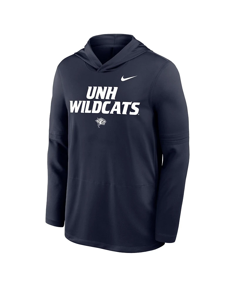 Nike Men's Navy New Hampshire Wildcats Sideline Dri-fit Lightweight Sweatshirt