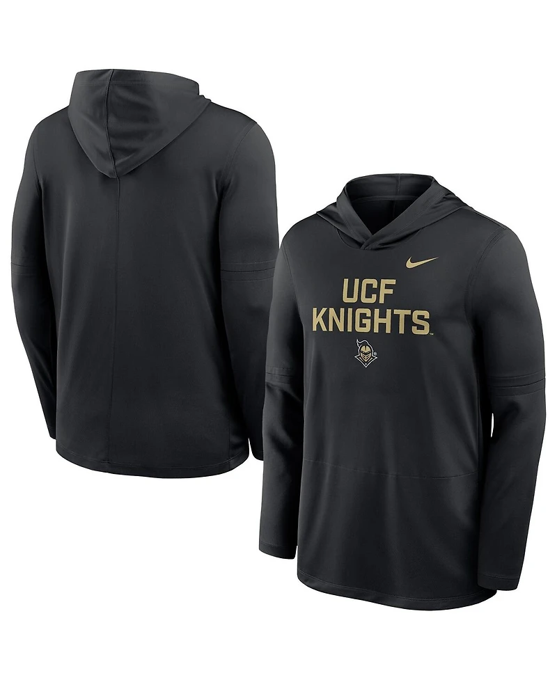 Nike Men's Black Ucf Knights Sideline Dri-fit Lightweight Sweatshirt