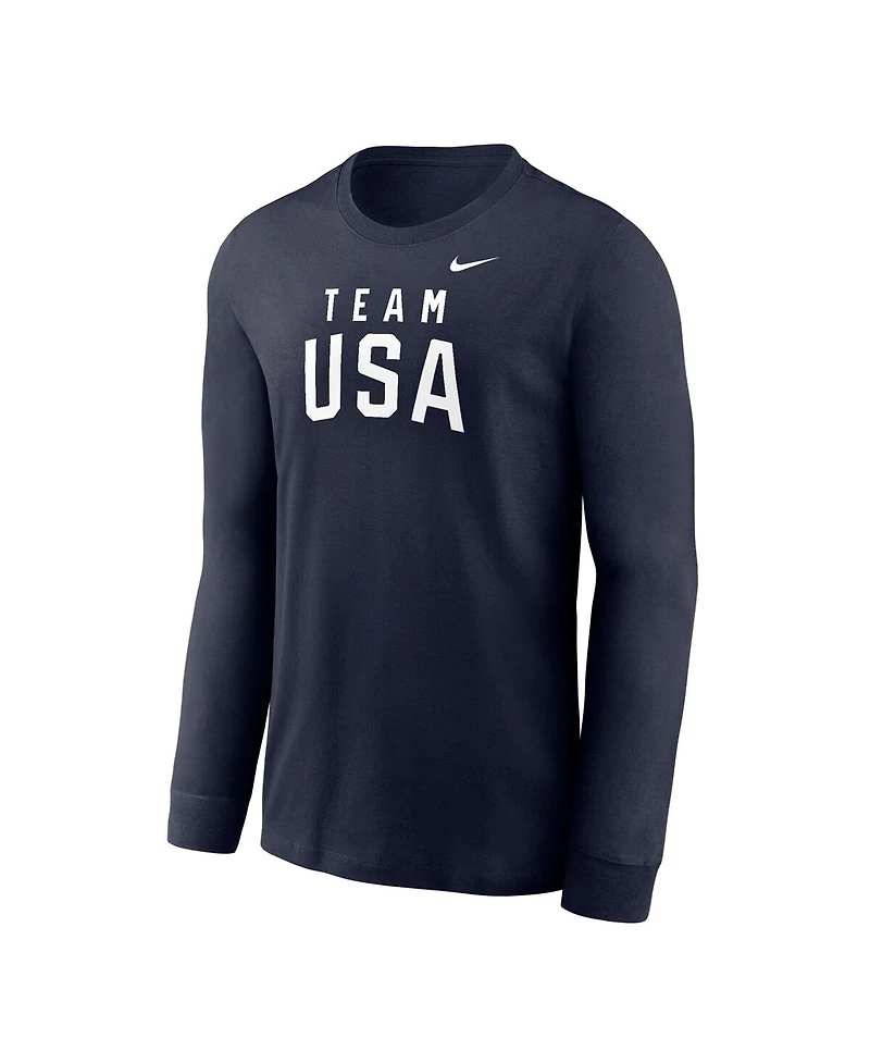 Nike Big Boys and Girls Navy Team Usa Legend Long Sleeve T-Shirt