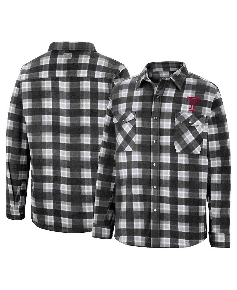 Colosseum Men's Black Temple Owls Ellis Full-Snap Jacket