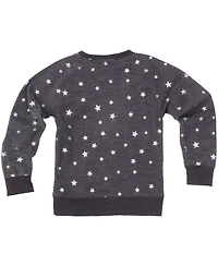 Wes & Willy Big Girls Gray Cleveland Browns Shimmer Star Reverse Fleece Pullover Sweatshirt