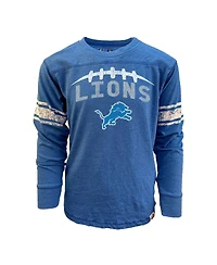 Wes & Willy Big Boys and Girls Heather Blue Detroit Lions Football Long Sleeve T-Shirt