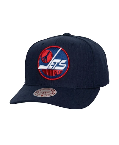 Mitchell & Ness Men's Navy Winnipeg Jets Core Team Ground Pro Adjustable Hat