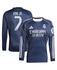 Adidas Men's Vini Jr. Blue Real Madrid 2025/26 Home Long Sleeve Replica Player Jersey