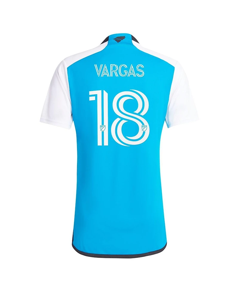 Adidas Men's Kerwin Vargas Blue Charlotte Fc 2024 The Carolina Kit: Explore Replica Player Jersey