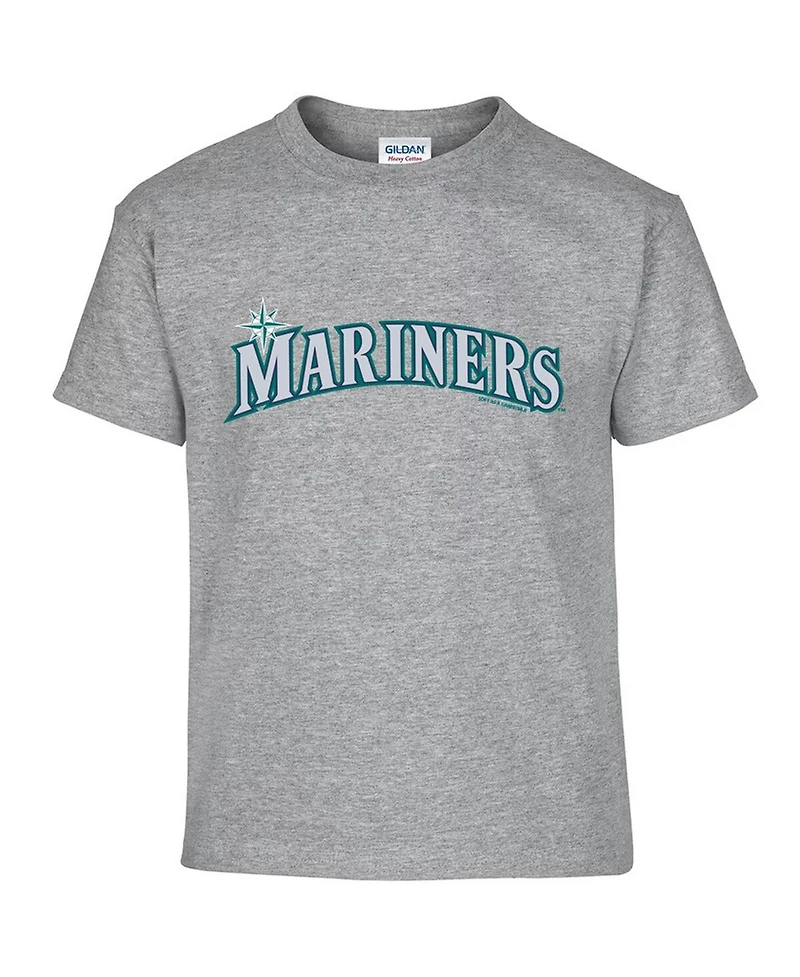 Soft As A Grape 2-Pack Big Boys and Girls Navy/Heather Gray Seattle Mariners T-Shirt Set