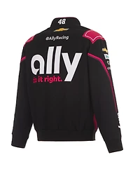 Jh Design Men's Black Alex Bowman Ally Full-Snap Twill Uniform Jacket