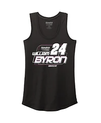 Hendrick Motorsports Team Collection Women's Black William Byron Name Number Racerback Tri-Blend Tank Top