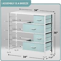 Sorbus Dresser with 8 Drawers - Storage Chest Organizer Steel Frame, Wood Top, Handles, Fabric Bins