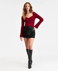 Bar Iii Women's Sequin Tweed Mini Skirt, Macy's Exclusive