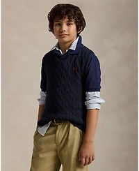 Polo Ralph Lauren Big Boys Cable- Knit Sweater Vest