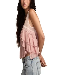 Lucky Brand Women's Ruffle Flyaway V-Neck Tank Top