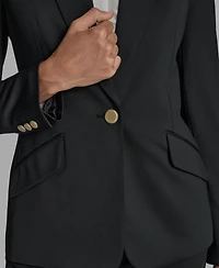 Bcbg Women's Padded Shoulder One Button Jacket