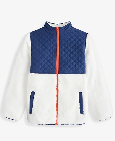 Epic Threads Boys 4-20 Colorblocked Faux-Sherpa Jacket, Macy's Exclusive