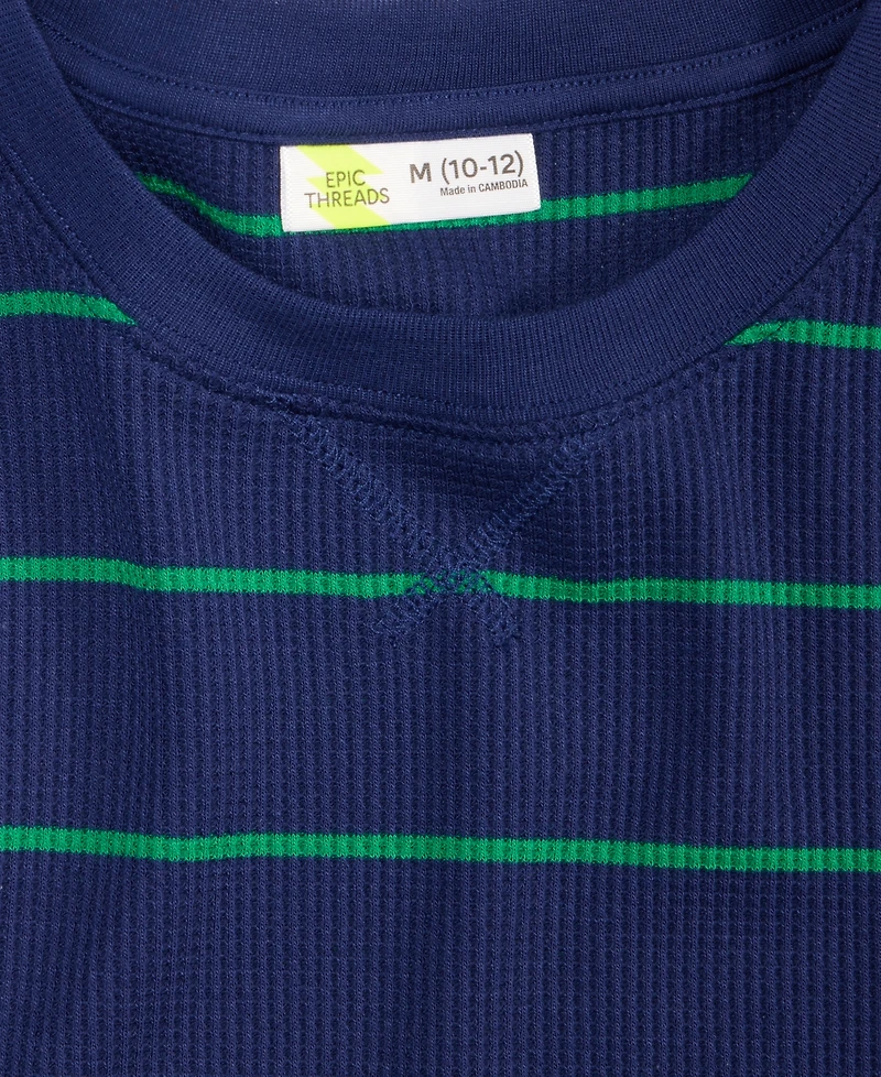 Epic Threads Boys 5-20 Striped Thermal Crewneck T-Shirt, Macy's Exclusive
