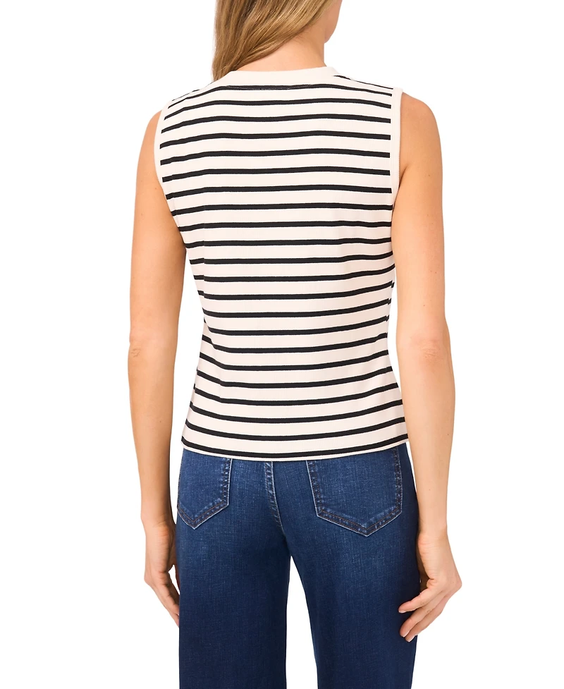 CeCe Women's V-Neck Sleeveless Button Up Cardigan