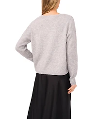 CeCe Women's Bow Detail V-Neck Sweater