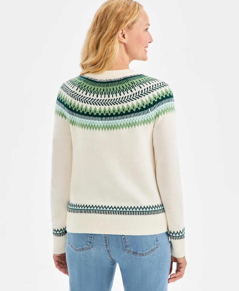 Style & Co Women's Crewneck Fair Isle Sweater, Macy's Exclusive