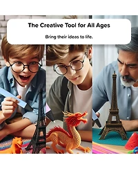myFirst 3D Pen Artist - Printing with 6 Pcl Filament Colors, Stencil Book, Charger Purple